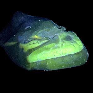 Gray Black Blue Layered Art Glass Cullet Glowing‎ Manganese Slag Glass #5GX1